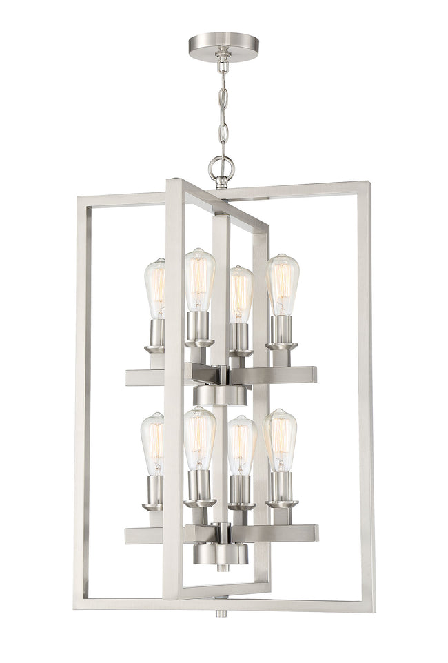 53138-BNK - Chicago 8 Light 22" Wide Foyer Light - Brushed Nickel