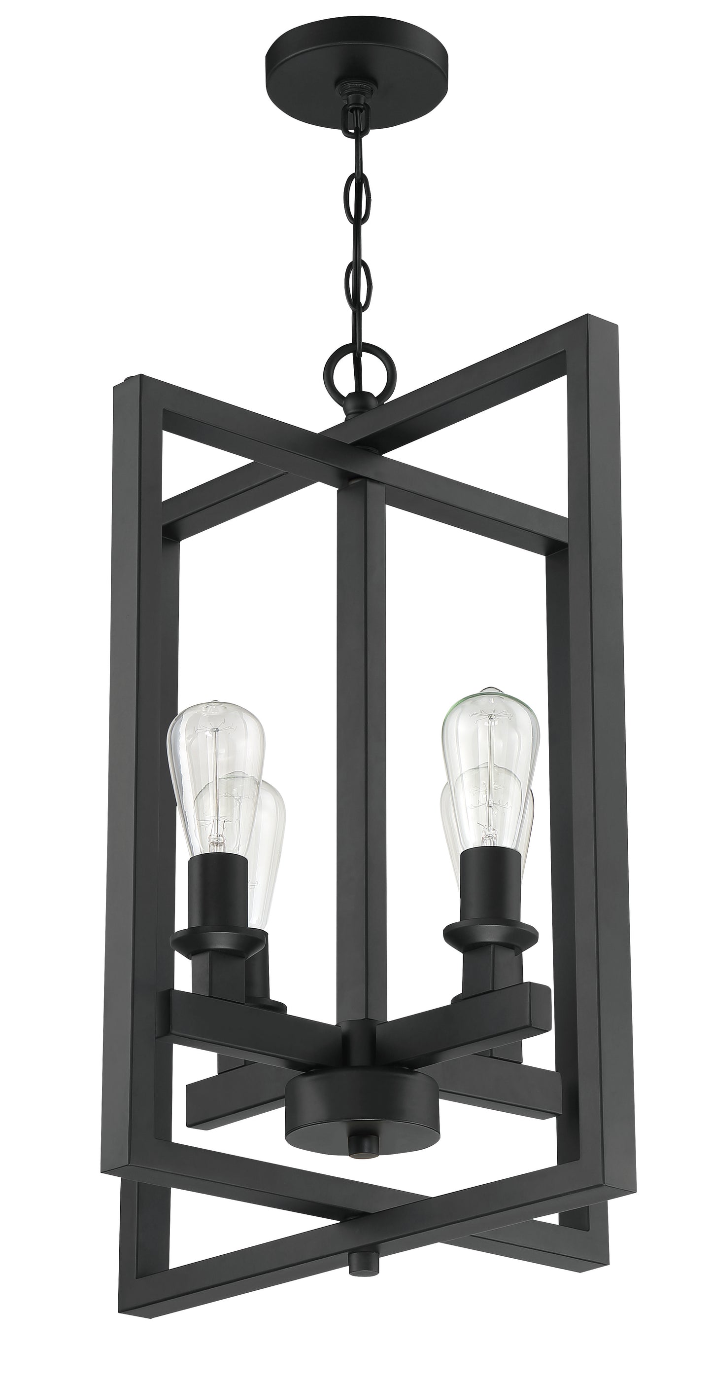 53134-FB - Chicago 4 Light 18" Wide Foyer Light - Flat Black
