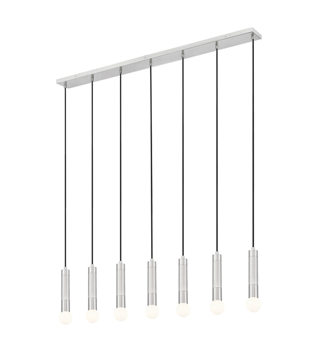 1956P-7L-BN - Stari 7 Light Linear 54" Chandelier - Brushed Nickel