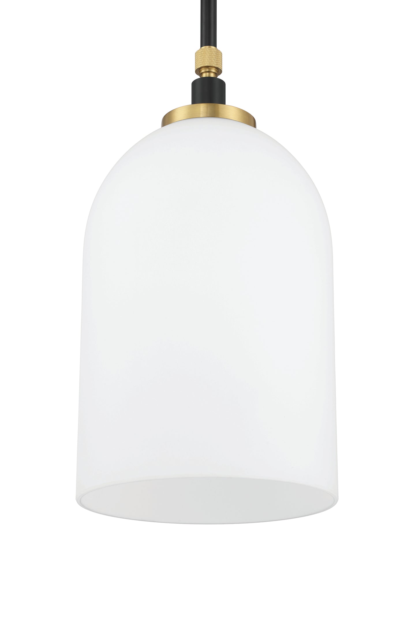 60391-FBSB - Council 1 Light 7" Wide Pendant - Flat Black / Satin Brass