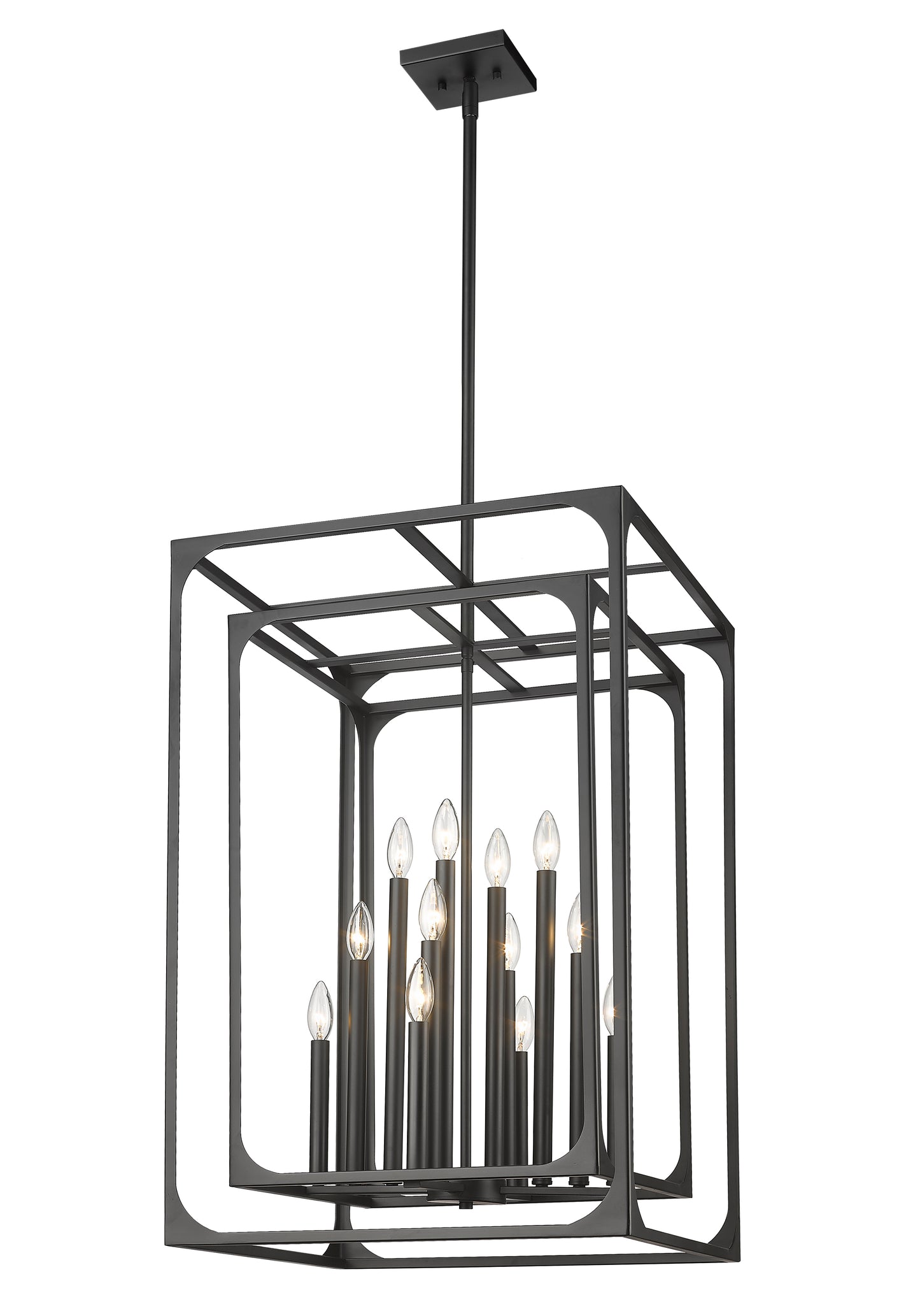 3038-12MB - Easton 12 Light 20" Chandelier - Matte Black