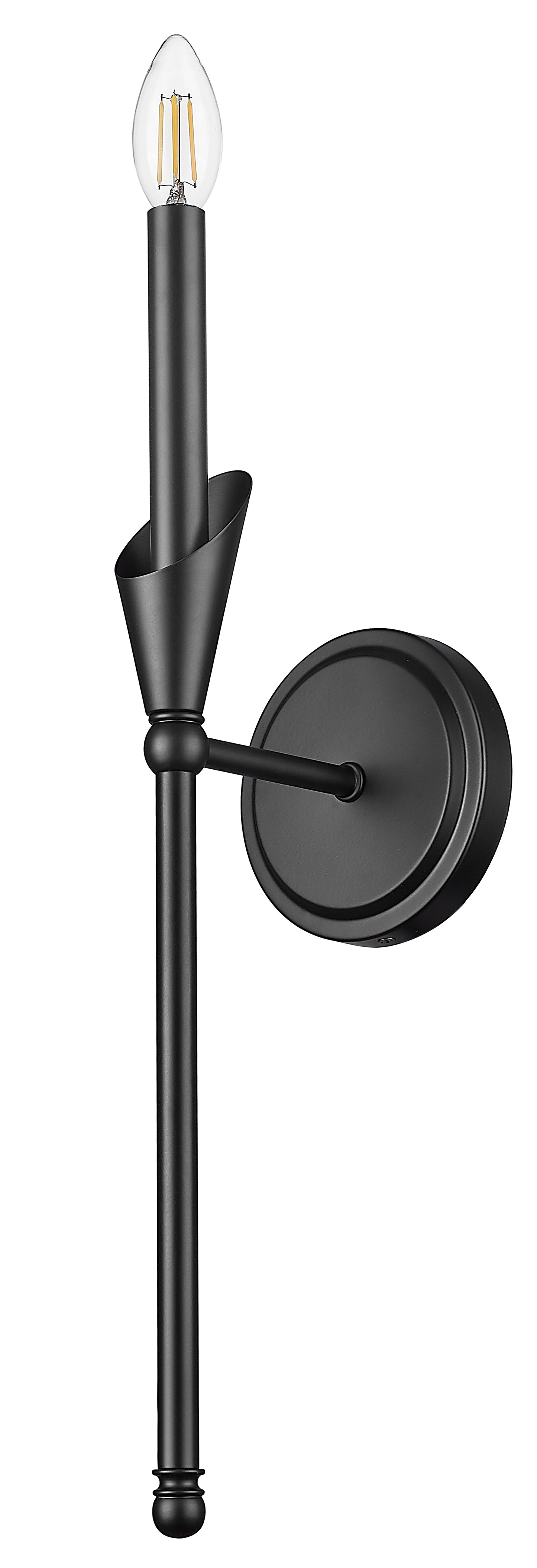 4014-1SA-MB - Claudelle 1 Light Wall 24" Sconce - Matte Black