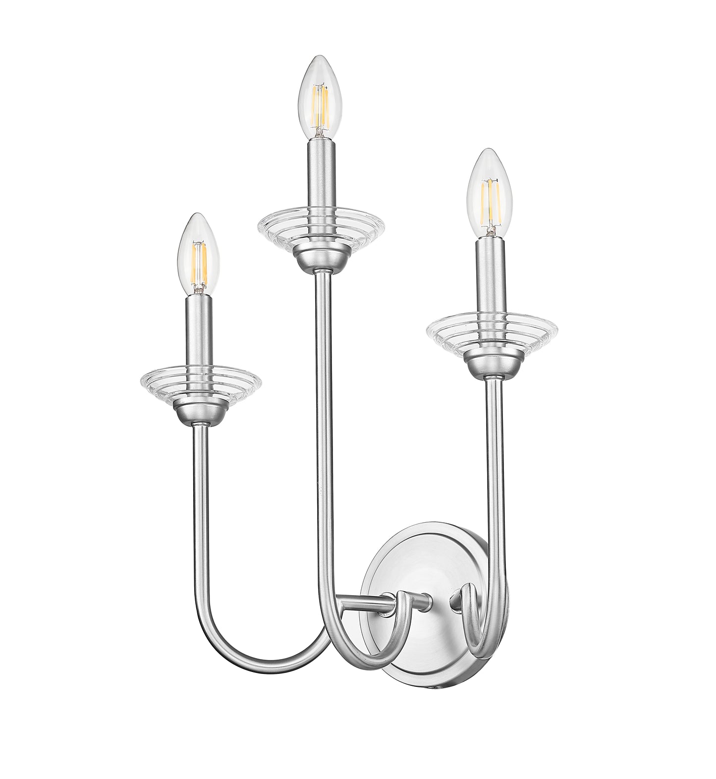352-3S-BN - Allistair 3 Light Wall 16" Sconce - Brushed Nickel