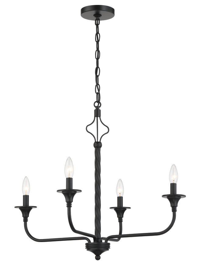 57024-FB - Jolenne 4 Light 26" Wide Chandelier - Flat Black