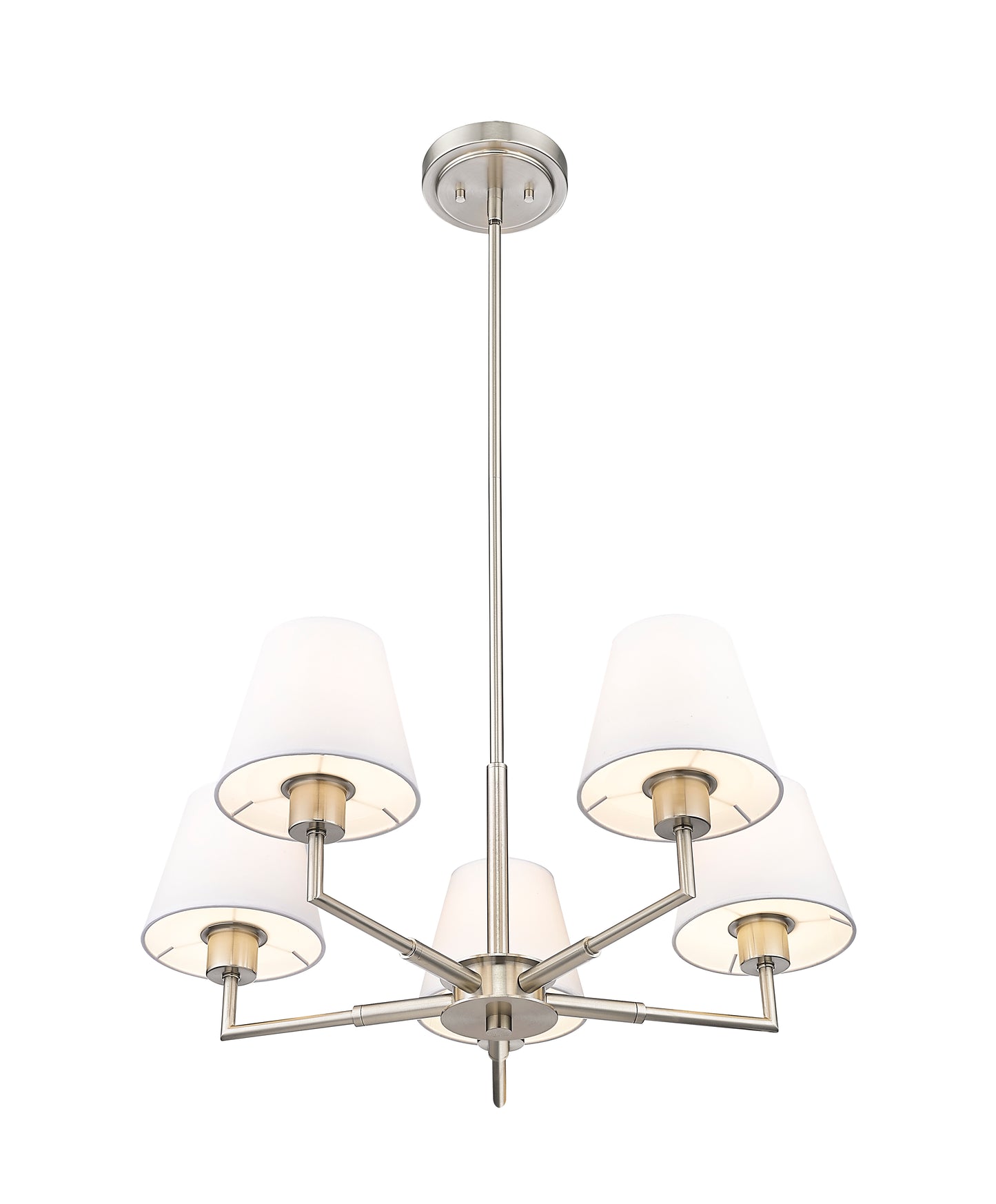 744-26R-BN - Leila 5 Light 26" Chandelier - Brushed Nickel