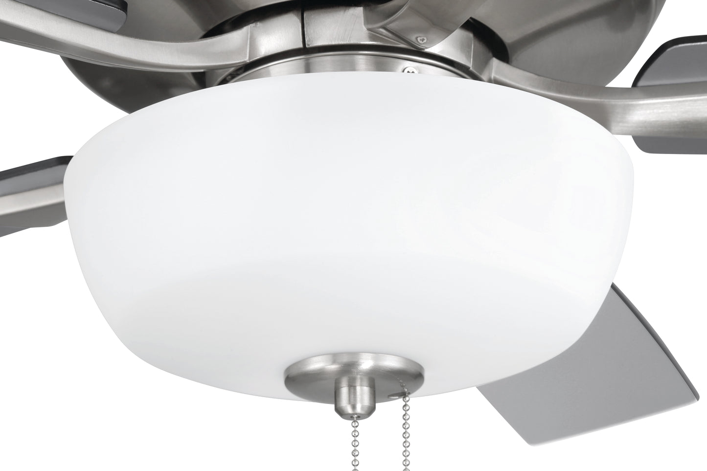 ECF211BNK5-BNGW - EOS 2 Light Frosted White Bowl 52" Ceiling Fan 52" 5 Blade Ceiling Fan with Light Kit - Brushed Nickel