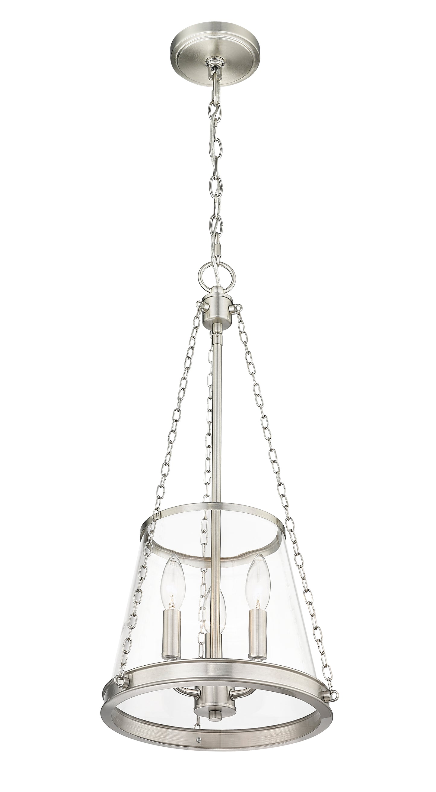 341P12-BN - Prescott 3 Light 12" Pendant - Brushed Nickel