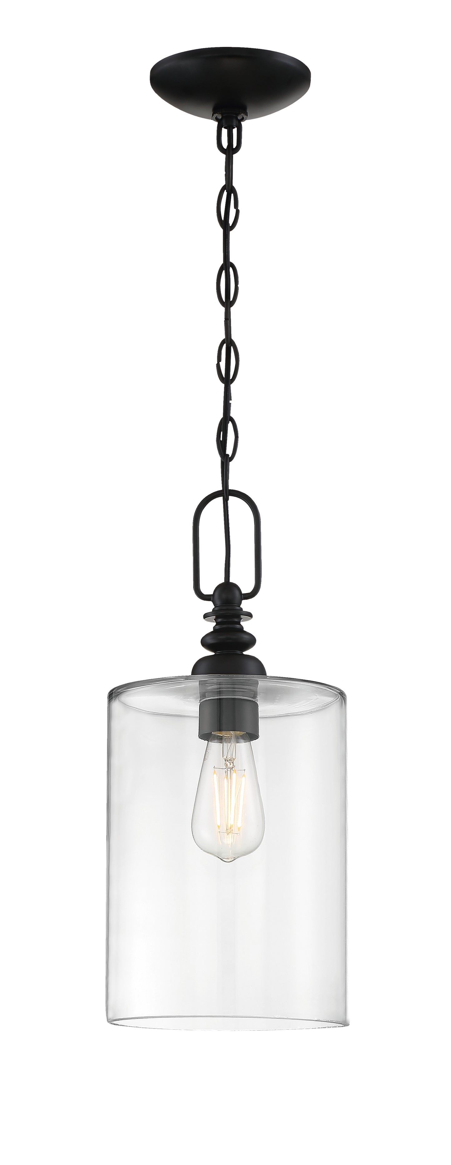 49891-FB-C - Dardyn 1 Light 7.5" Wide Mini Pendant - Flat Black