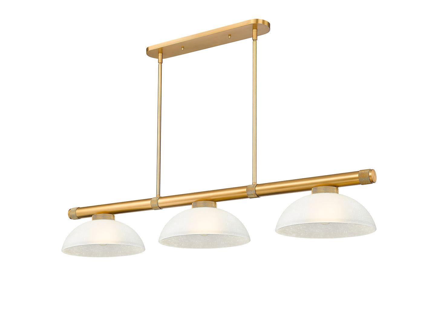 3050-3RB-DWL14 - Vanguard 3 Light 58" Billiard - Rubbed Brass
