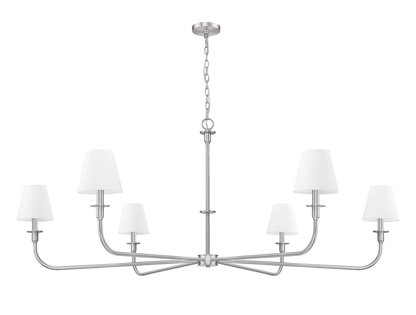 3049-62BN - Tova 6 Light 66" Chandelier - Brushed Nickel