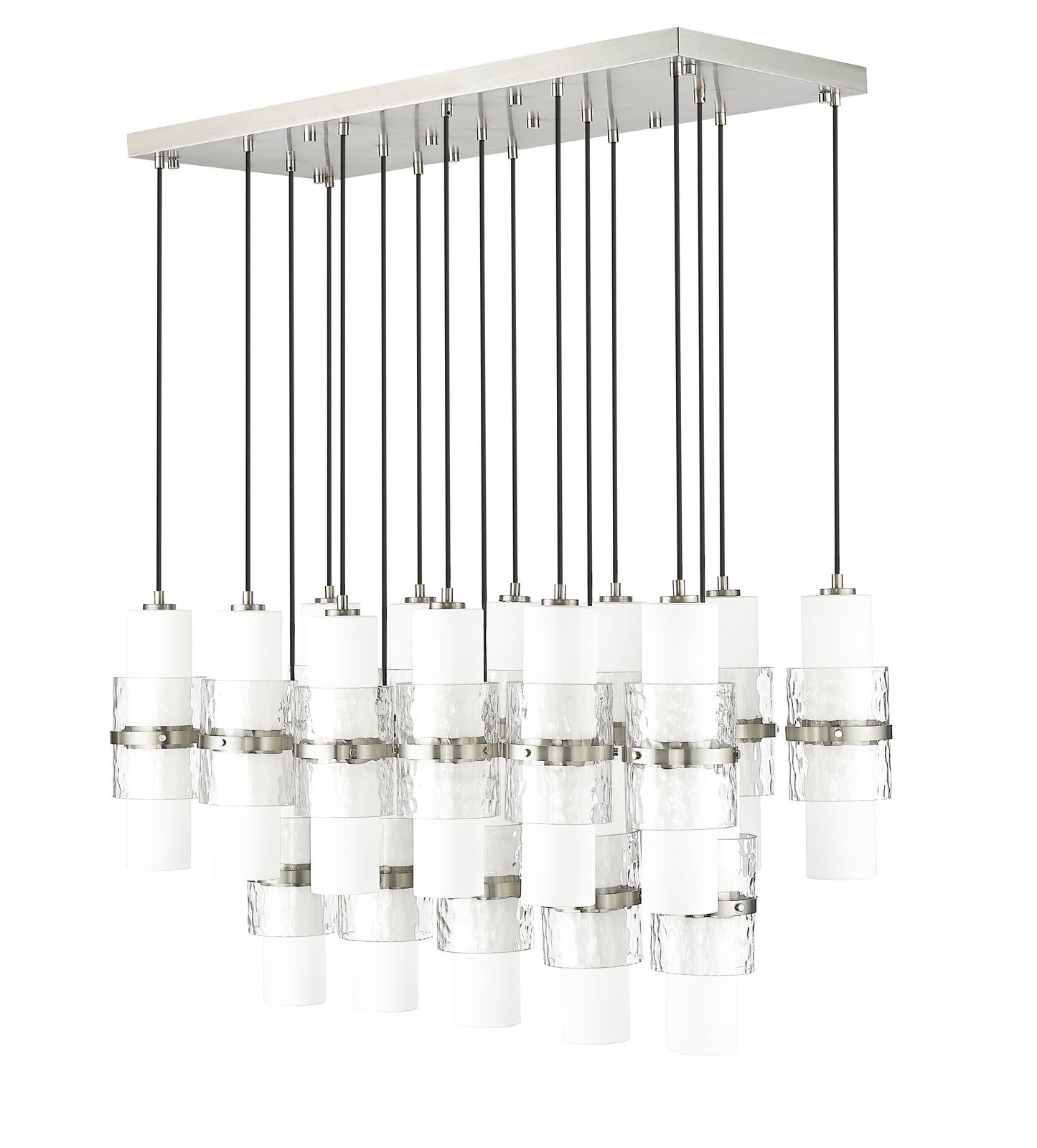 1946P-17L-BN - Cayden 17 Light Linear 42" Chandelier - Brushed Nickel