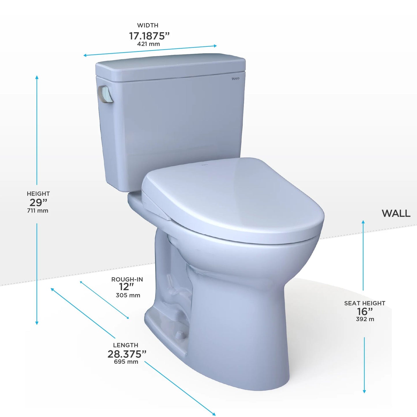MW7764736CEGA#01 - Drake WASHLET+ S7A Two-Piece Toilet with Auto-Flush - Cotton White