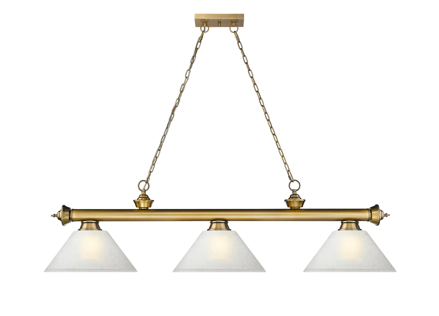 2306-3RB-AWL14 - Cordon 3 Light 57" Billiard - Rubbed Brass