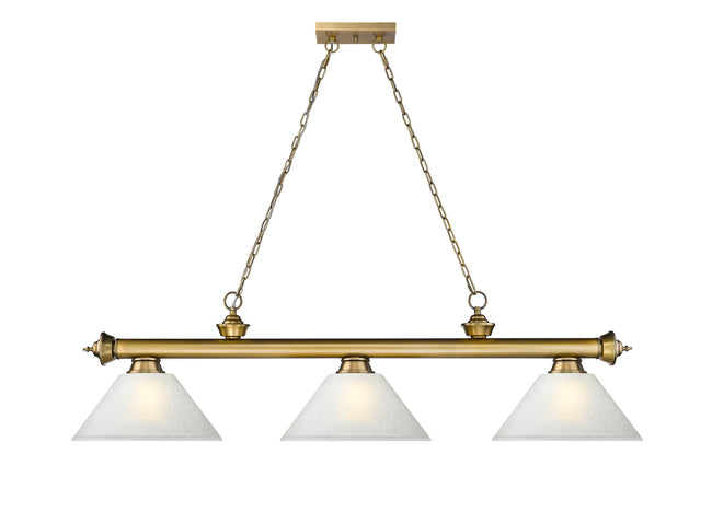 2306-3RB-AWL14 - Cordon 3 Light 57" Billiard - Rubbed Brass