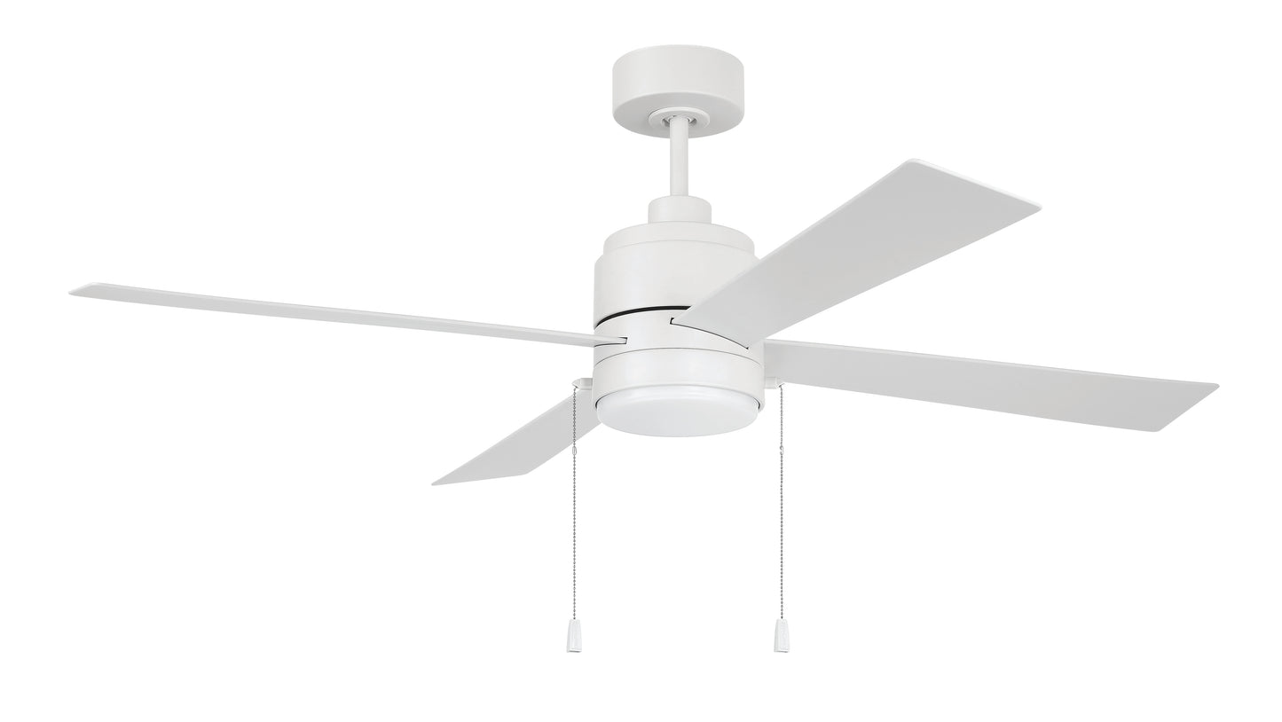 OMCY52W4-PC - Outdoor McCoy 52 4 Blade with Pull Chains 52" 4 Blade Indoor Outdoor Ceiling Fan with Light Kit - White