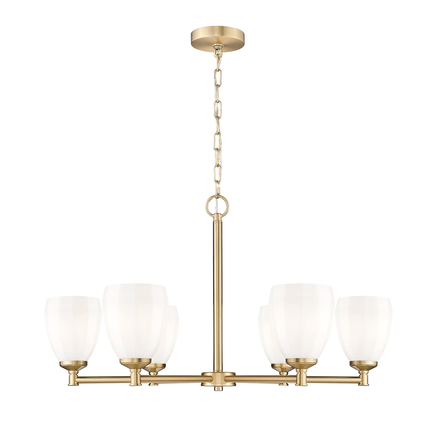 7004-6MGLD - Oren 6 Light 32" Chandelier - Modern Gold