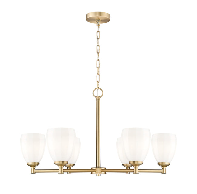 7004-6MGLD - Oren 6 Light 32" Chandelier - Modern Gold