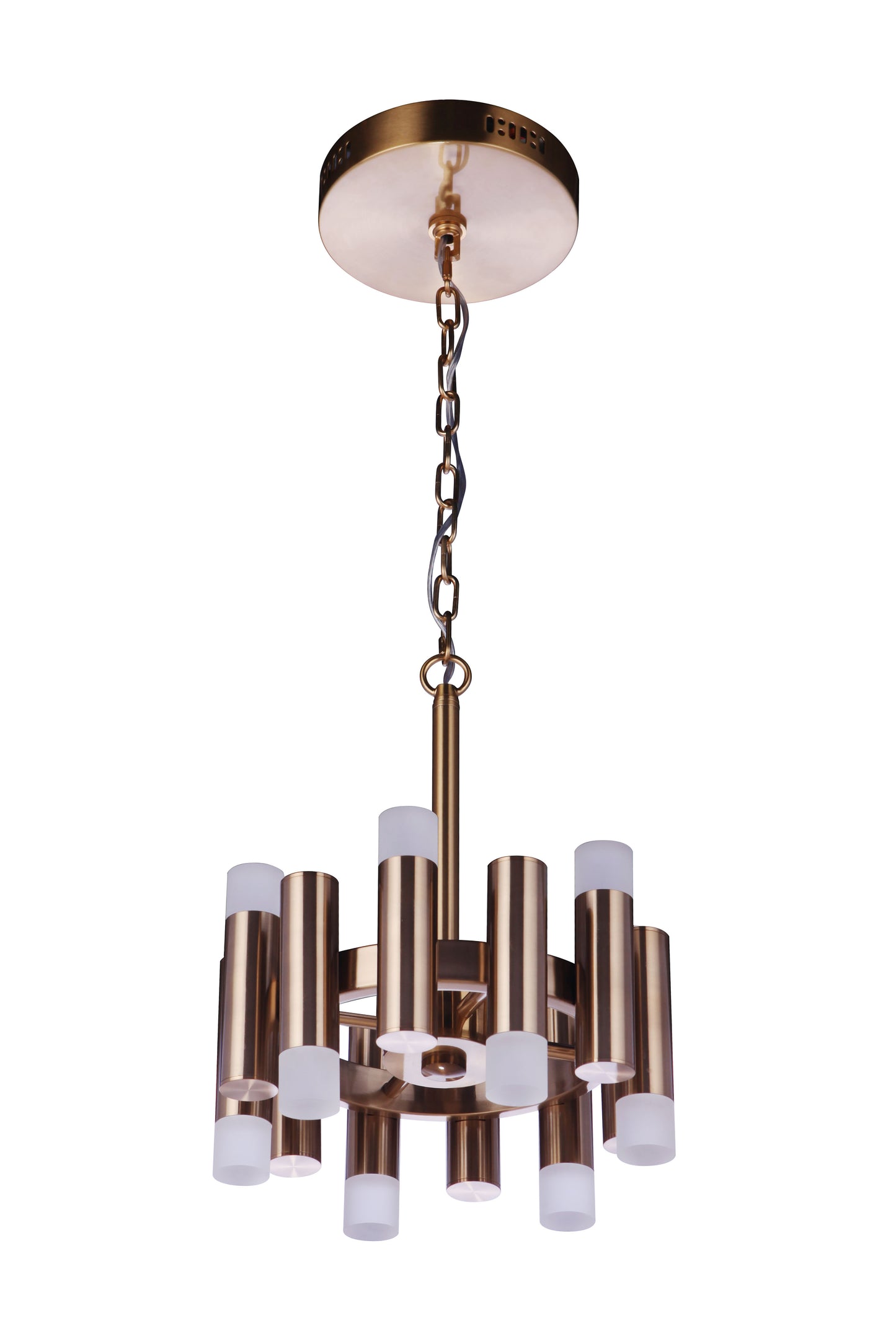 57552-SB-LED - Simple Lux 12 Light 12" High Semi Flush Mount - Satin Brass