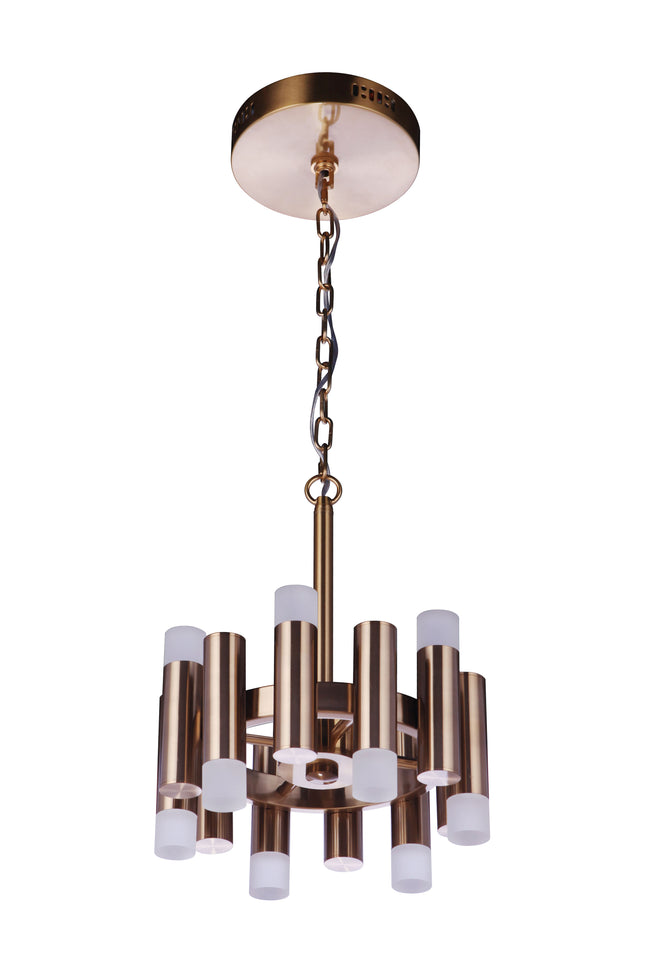 57552-SB-LED - Simple Lux 12 Light 12" High Semi Flush Mount - Satin Brass