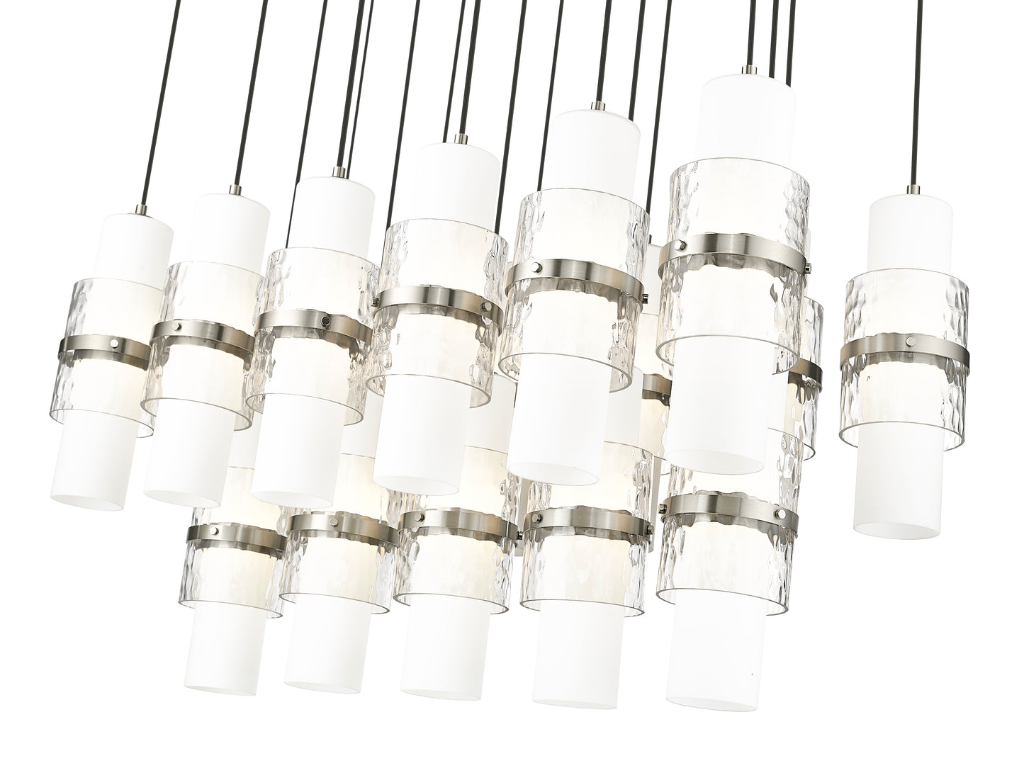 1946P-17L-BN - Cayden 17 Light Linear 42" Chandelier - Brushed Nickel