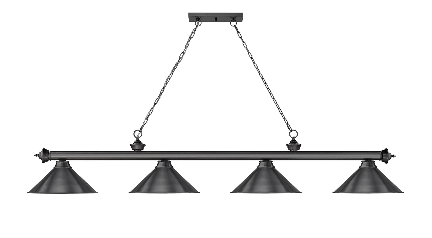 2306-4BP-BP15 - Cordon 4 Light 81" Billiard - Bronze Plate