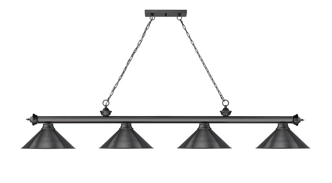 2306-4BP-BP15 - Cordon 4 Light 81" Billiard - Bronze Plate