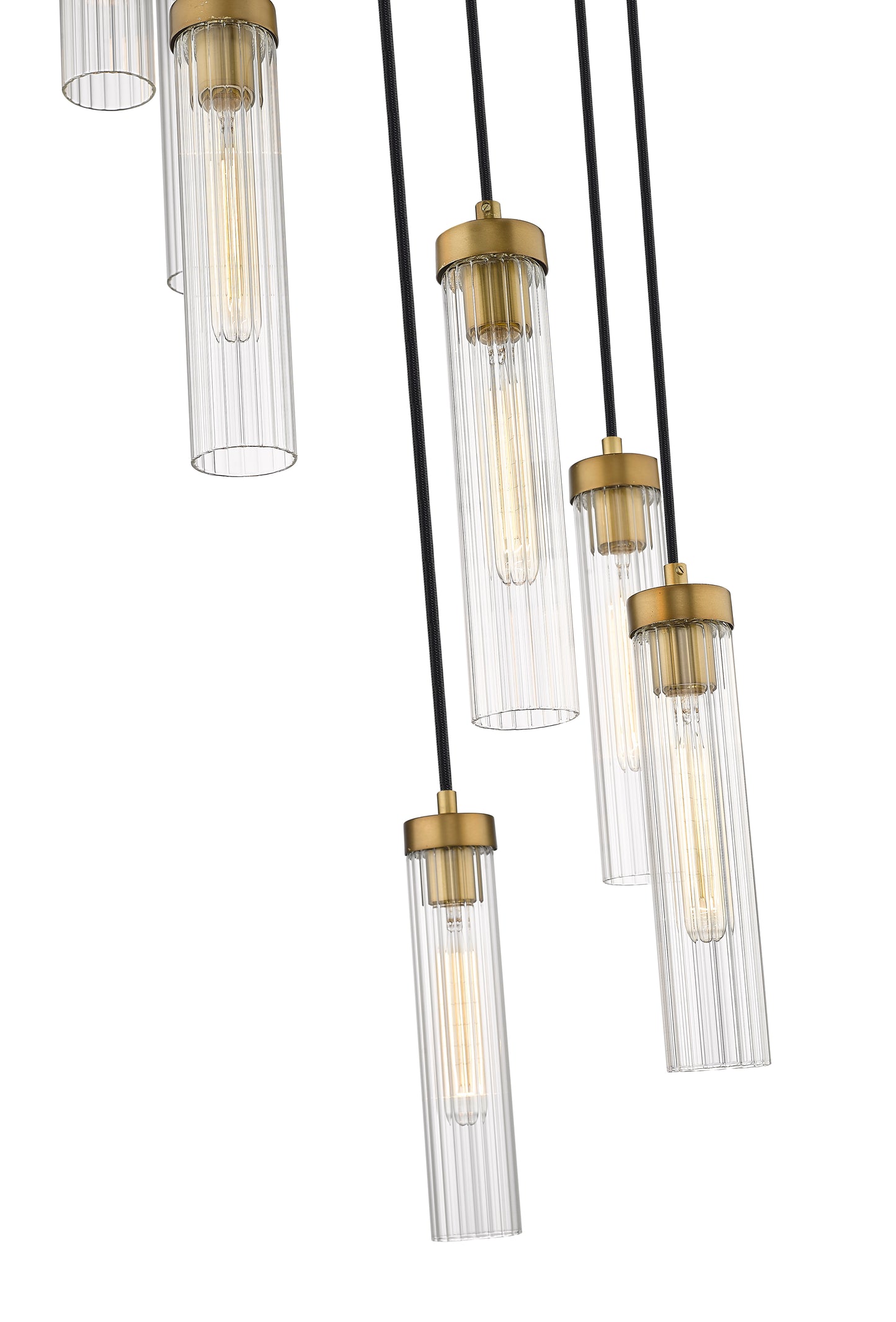 740P-7R-RB - Beau 7 Light 18" Chandelier - Rubbed Brass