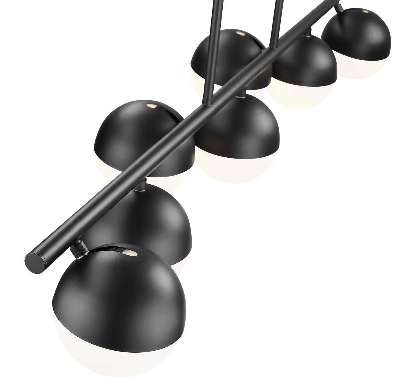 7517-7L-MB - Realm Sphere 7 Light Linear 54" Chandelier - Matte Black