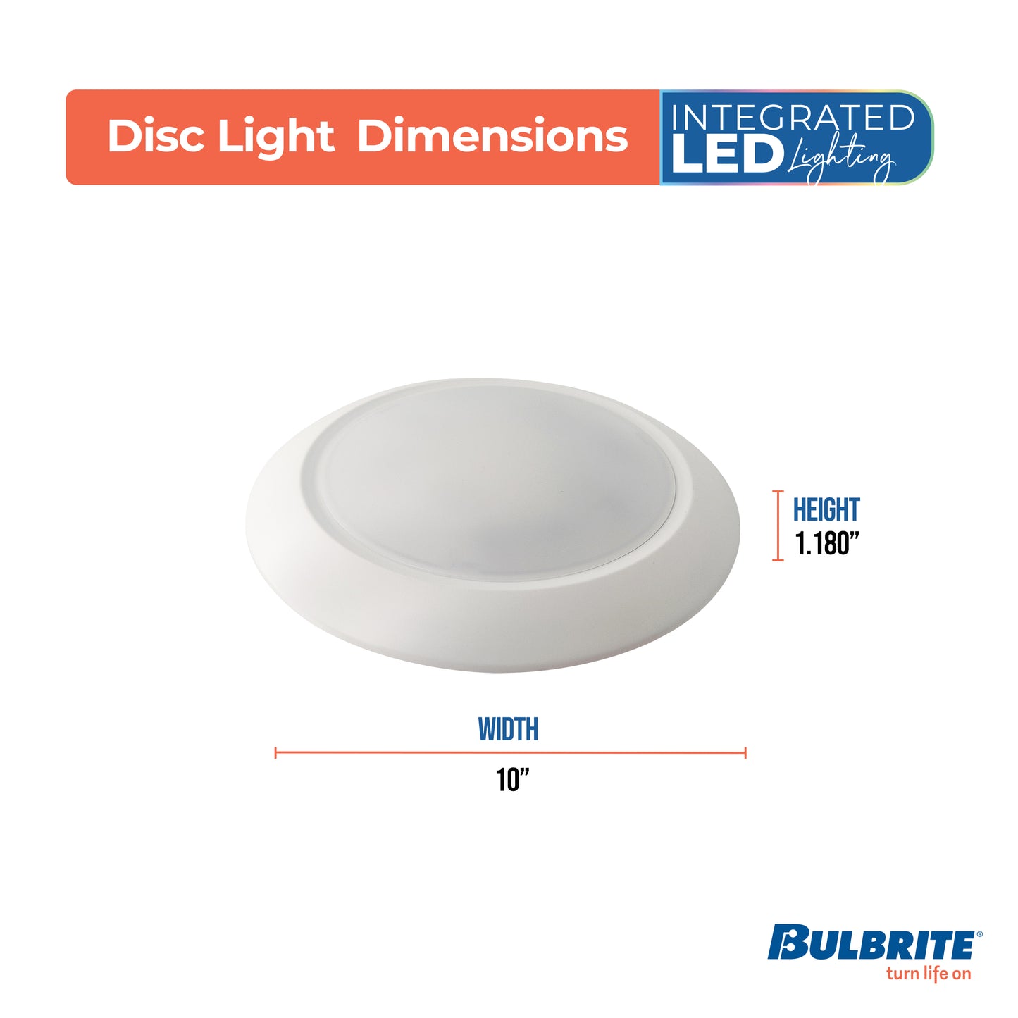 773277 - 25 Watt LED 10" Disc, 3000K, 2000 Lumens, White Finish