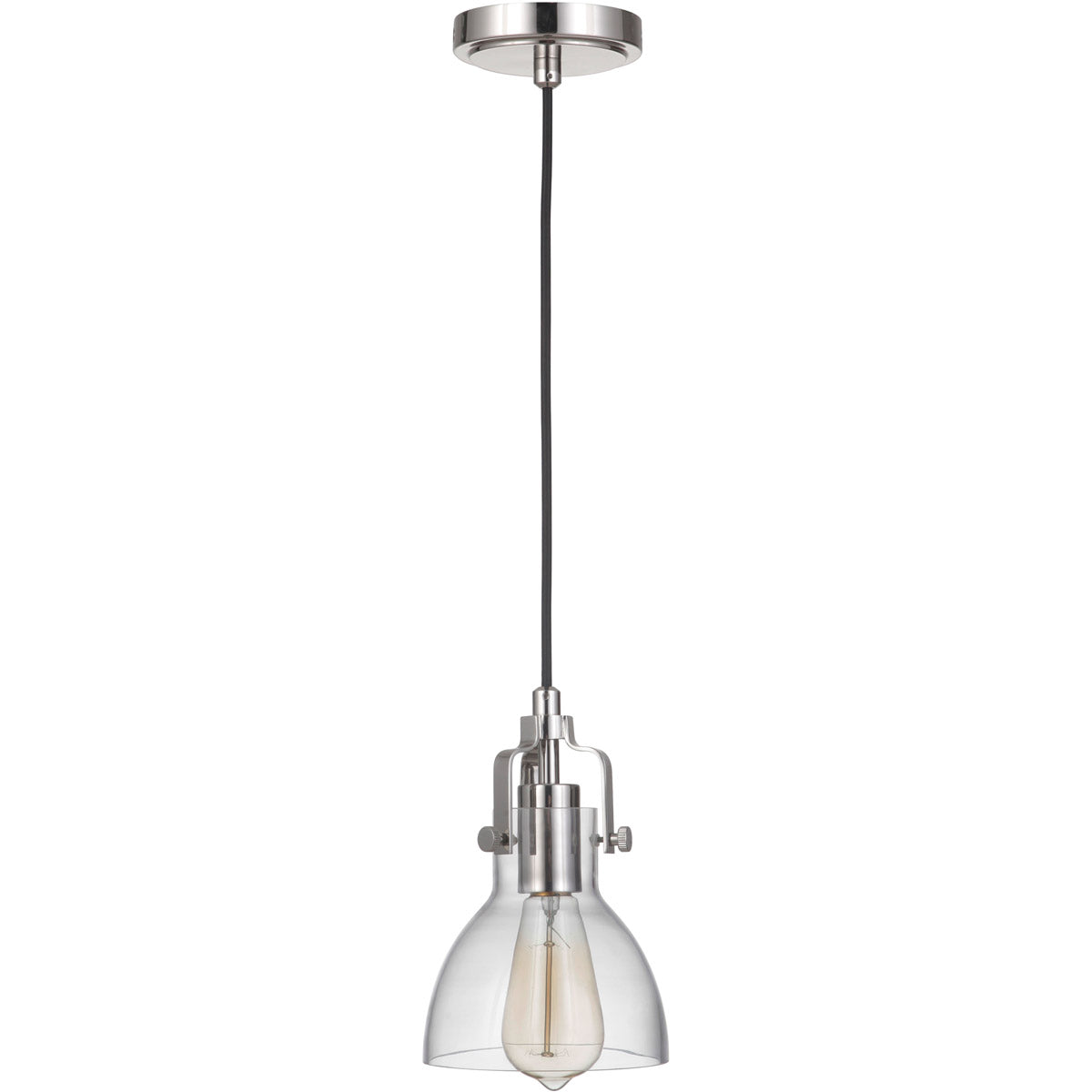 P831PLN1-C - State House 1 Light 6" Wide Mini Pendant - Polished Nickel