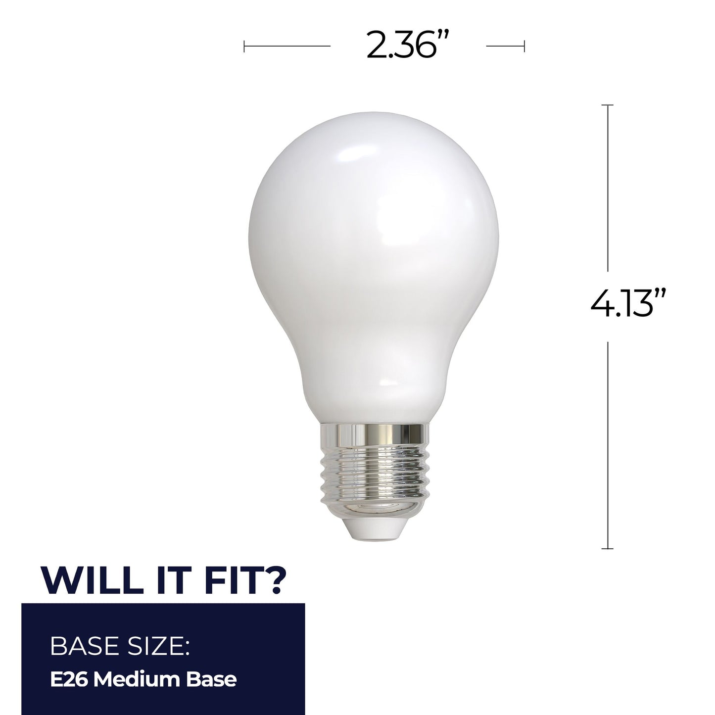 776959 - Filaments Dimmable A19 Milky Glass Medium Base - 8.5 Watt - 5000K - 4 Pack