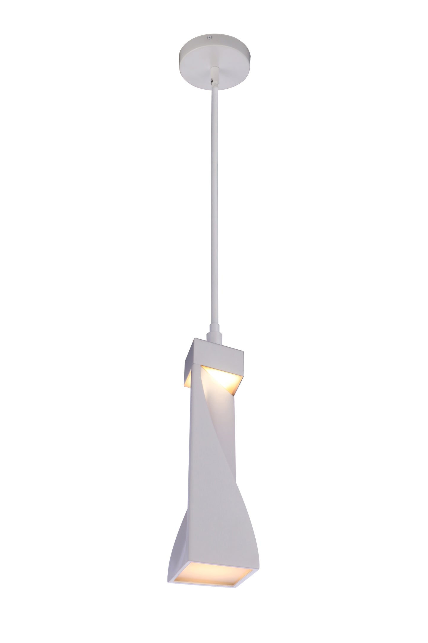 P990W-LED - Drama 2 Light 6" Wide Mini Pendant - White