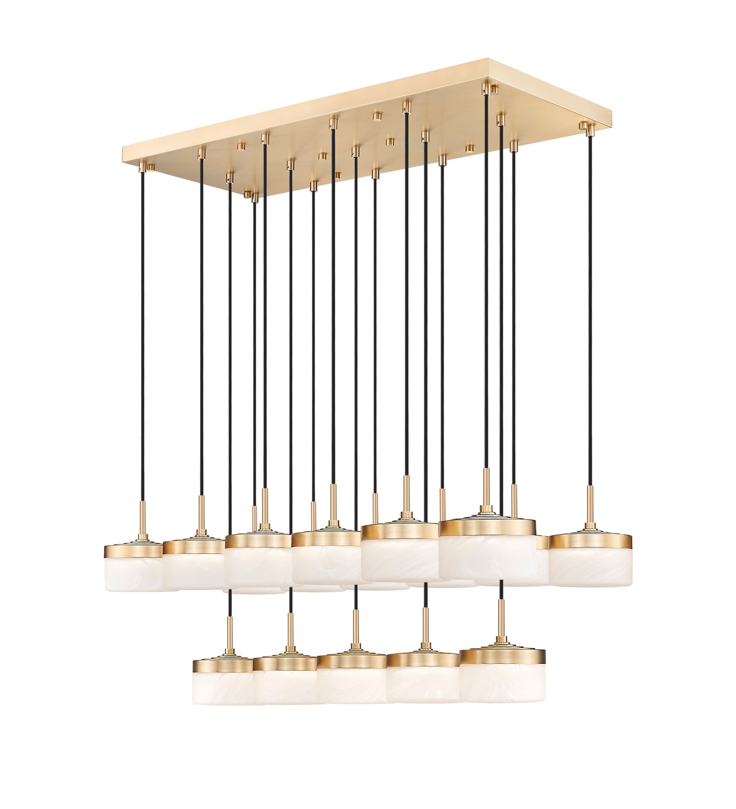827P6-17L-MGLD-LED - Renaud 17 Light Linear 47" Chandelier - Modern Gold