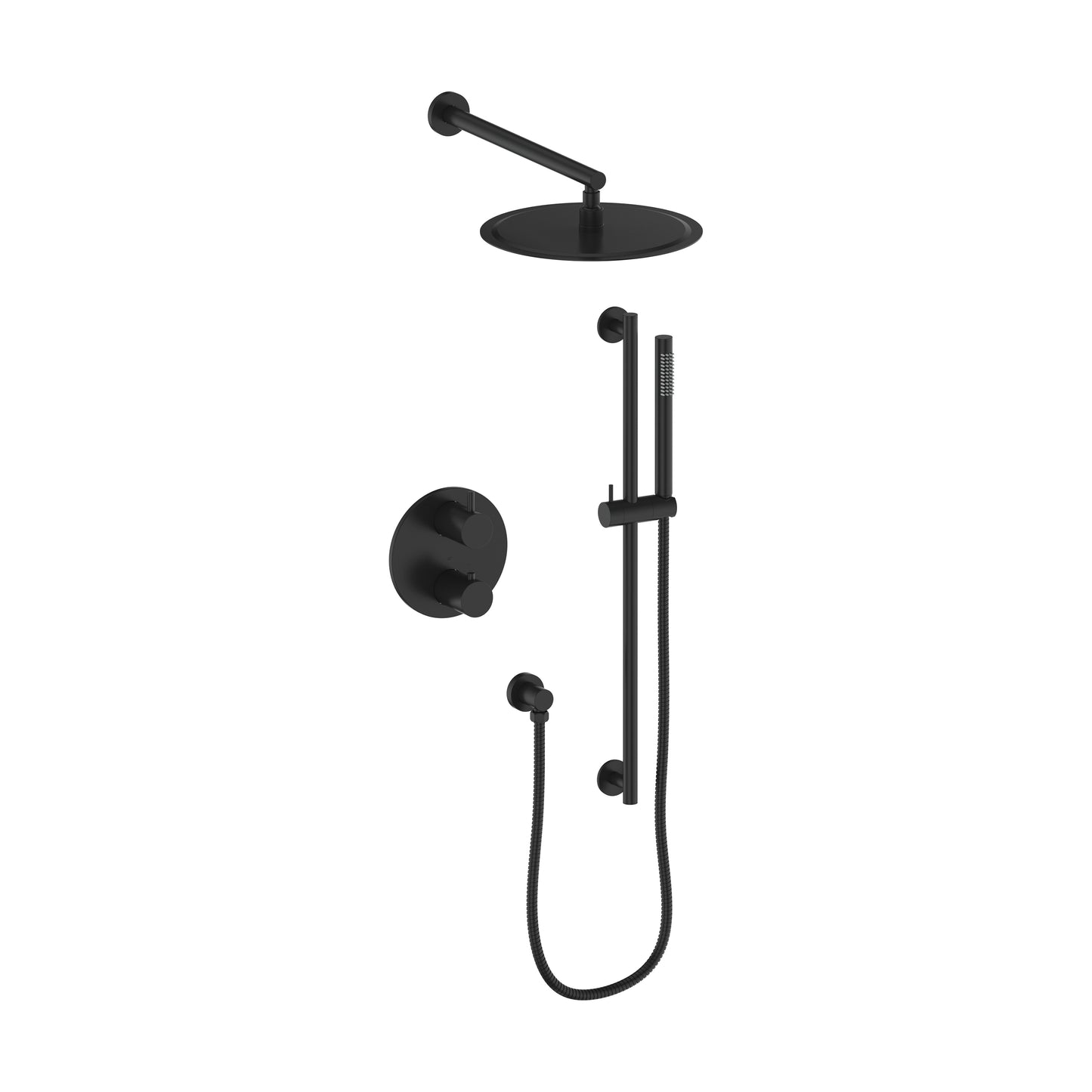 EMBY-SHS-T2-MB - Autograph Edition Emerald Bay Thermostatic Shower System in Matte Black