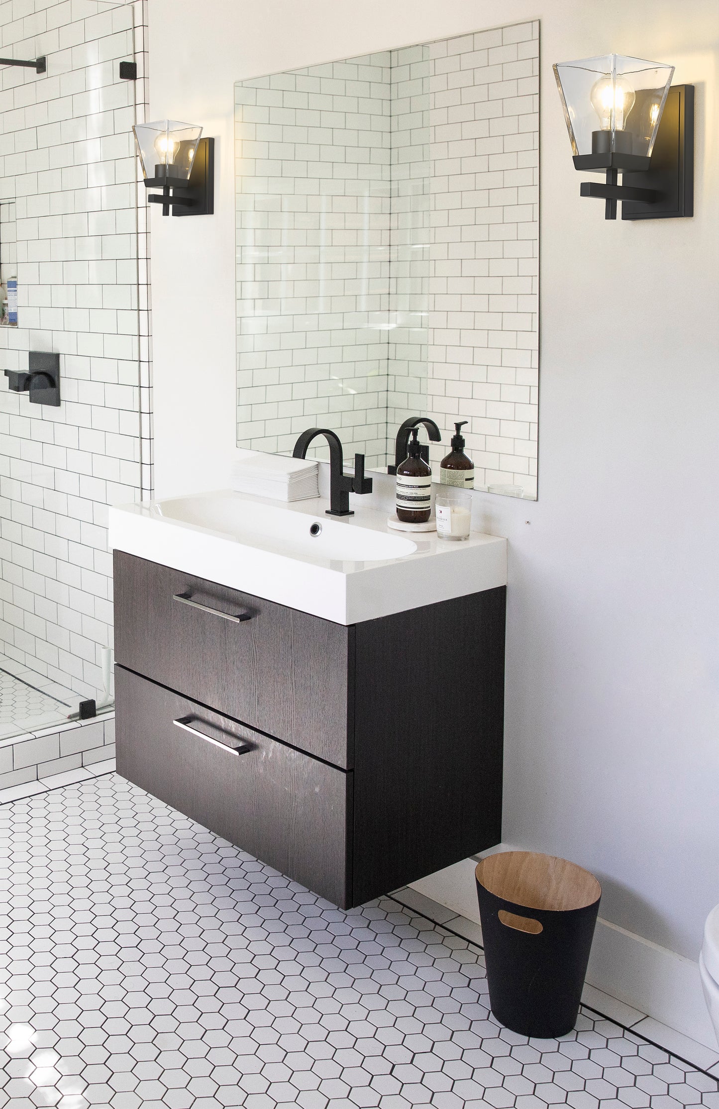819-1S-MB - Lauren 1 Light Wall 8" Sconce - Matte Black