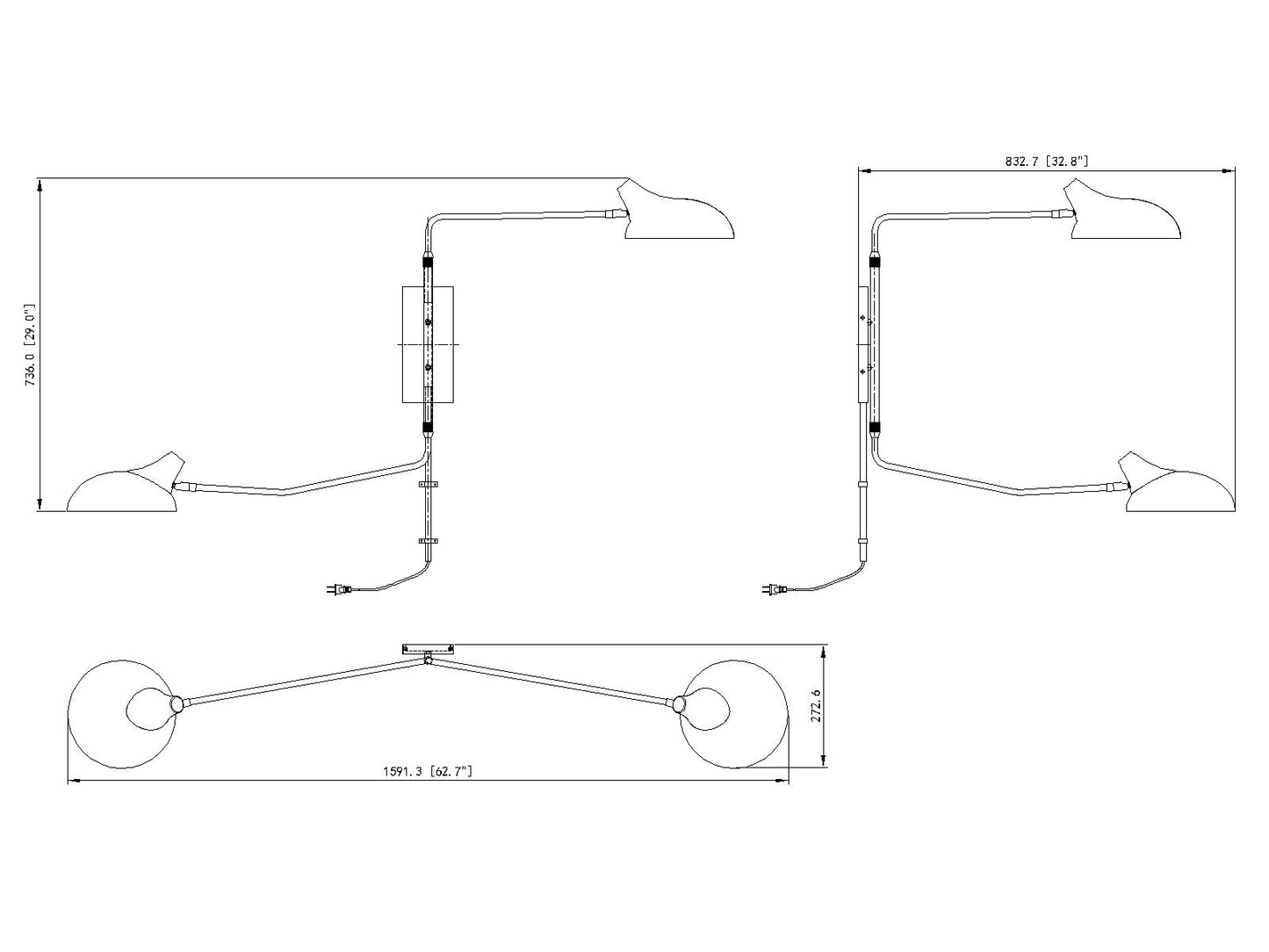1942-2S-MB - Bellamy 2 Light Wall 29" Sconce - Matte Black