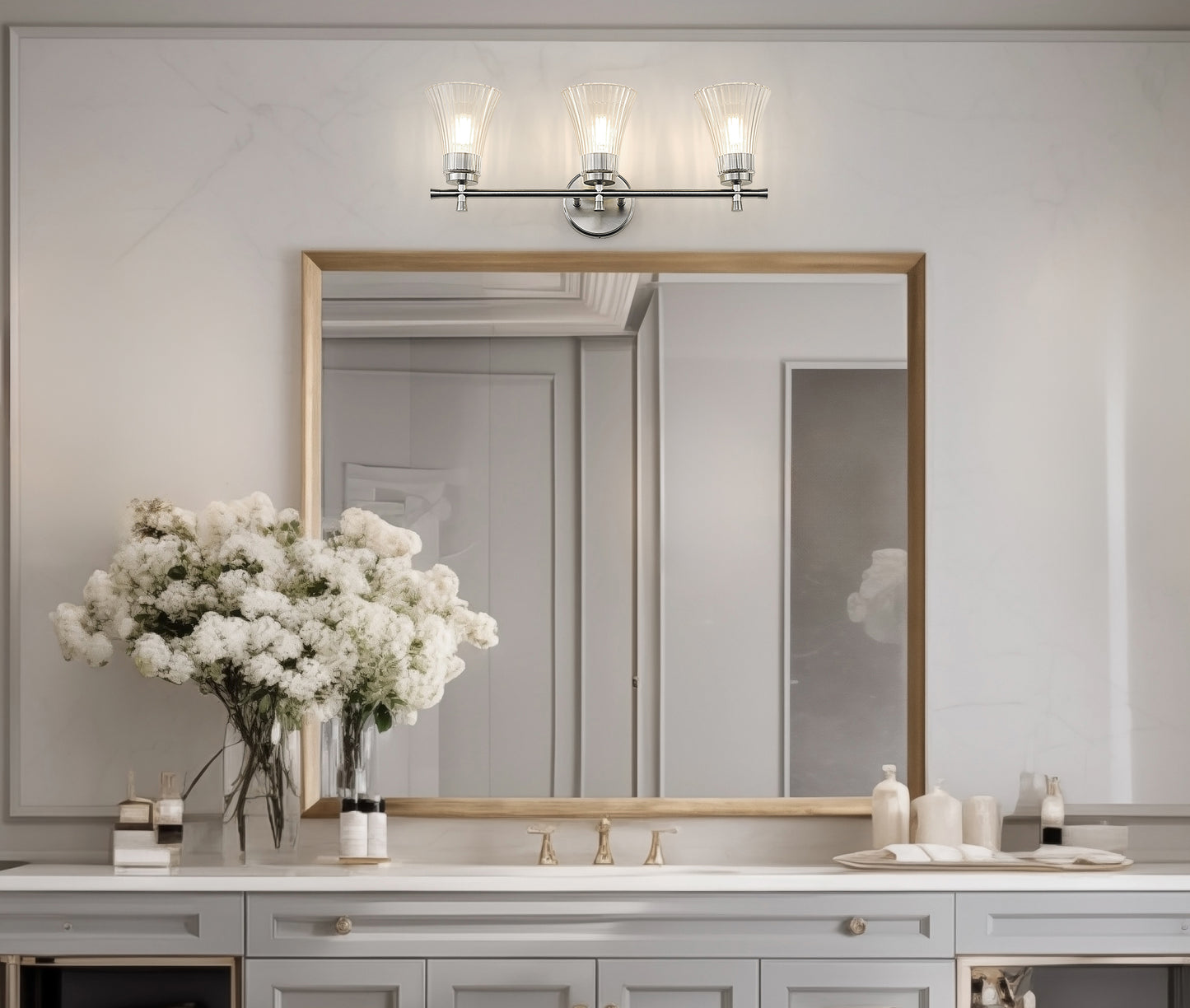 7519-3V-BN - Belle 3 Light 24" Vanity - Brushed Nickel