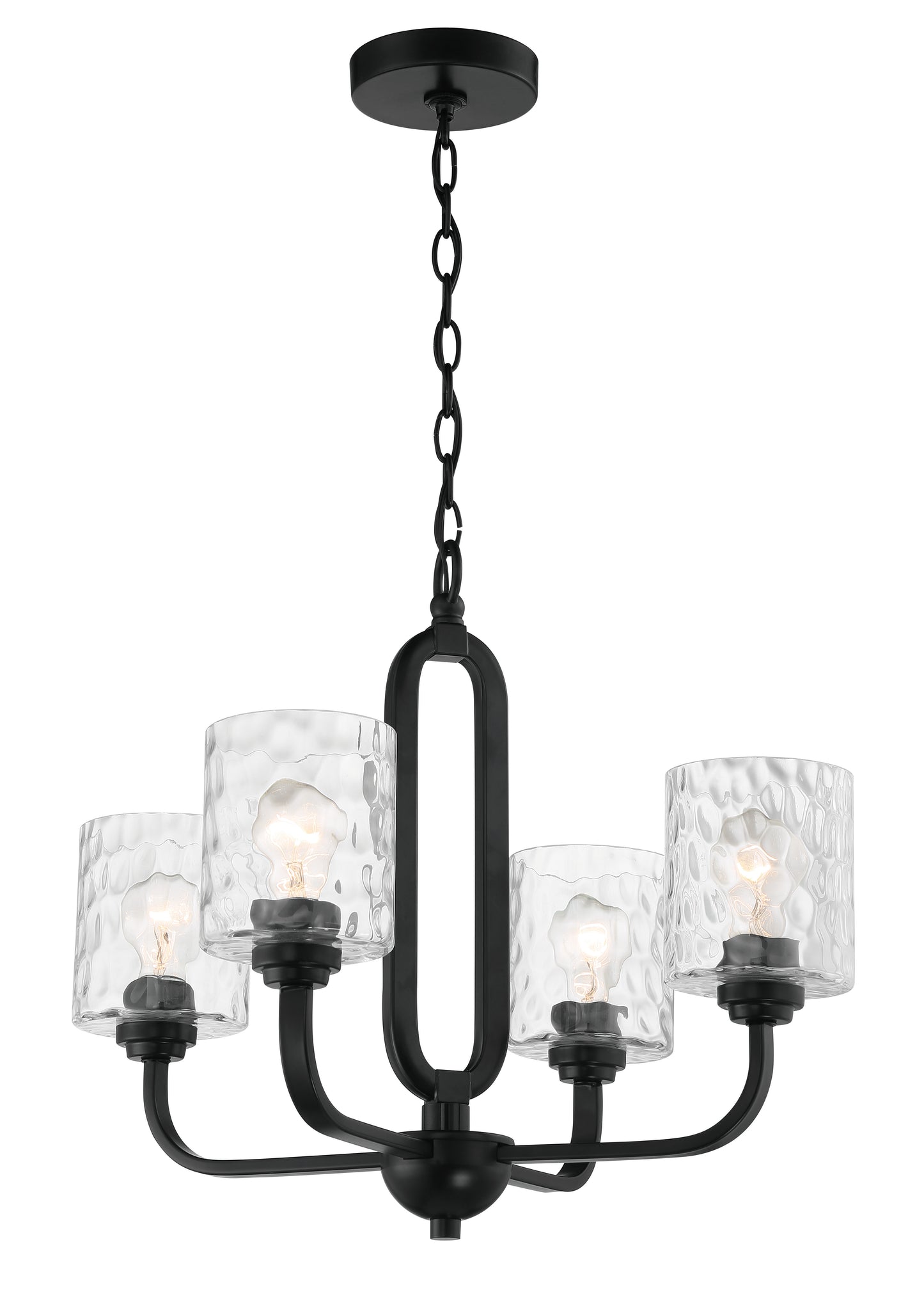 54224-FB - Collins 4 Light 24" Wide Chandelier - Flat Black