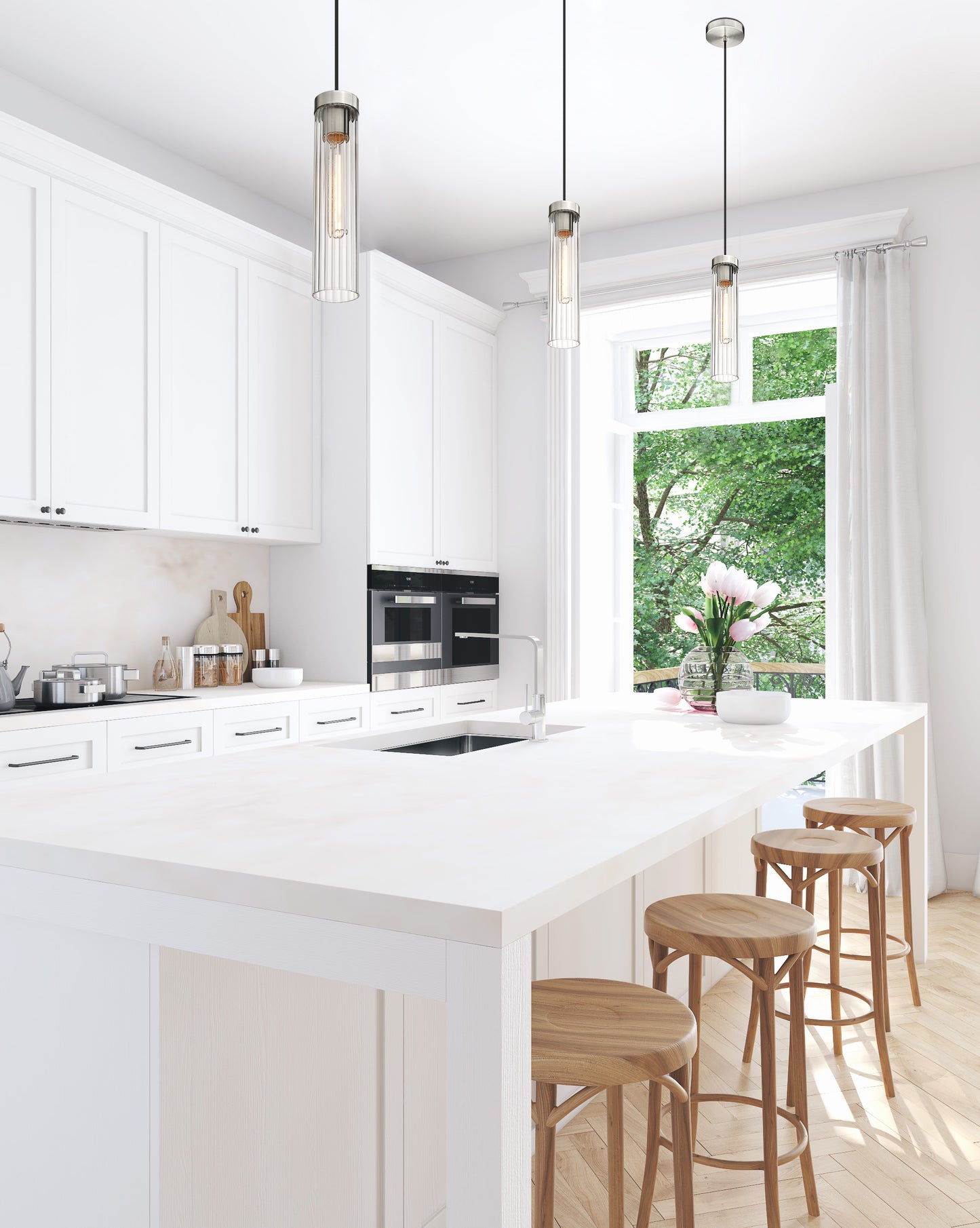 740P-BN - Beau 1 Light 5" Pendant - Brushed Nickel