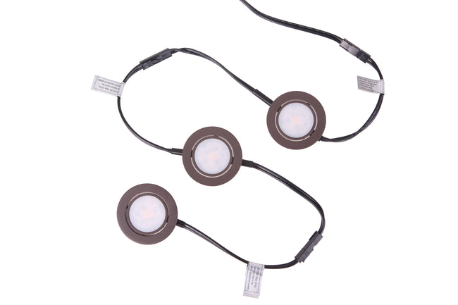 CPK1103-BZ-LED - 3 Light 2.75" Wide Under Cabinet Puck - Bronze