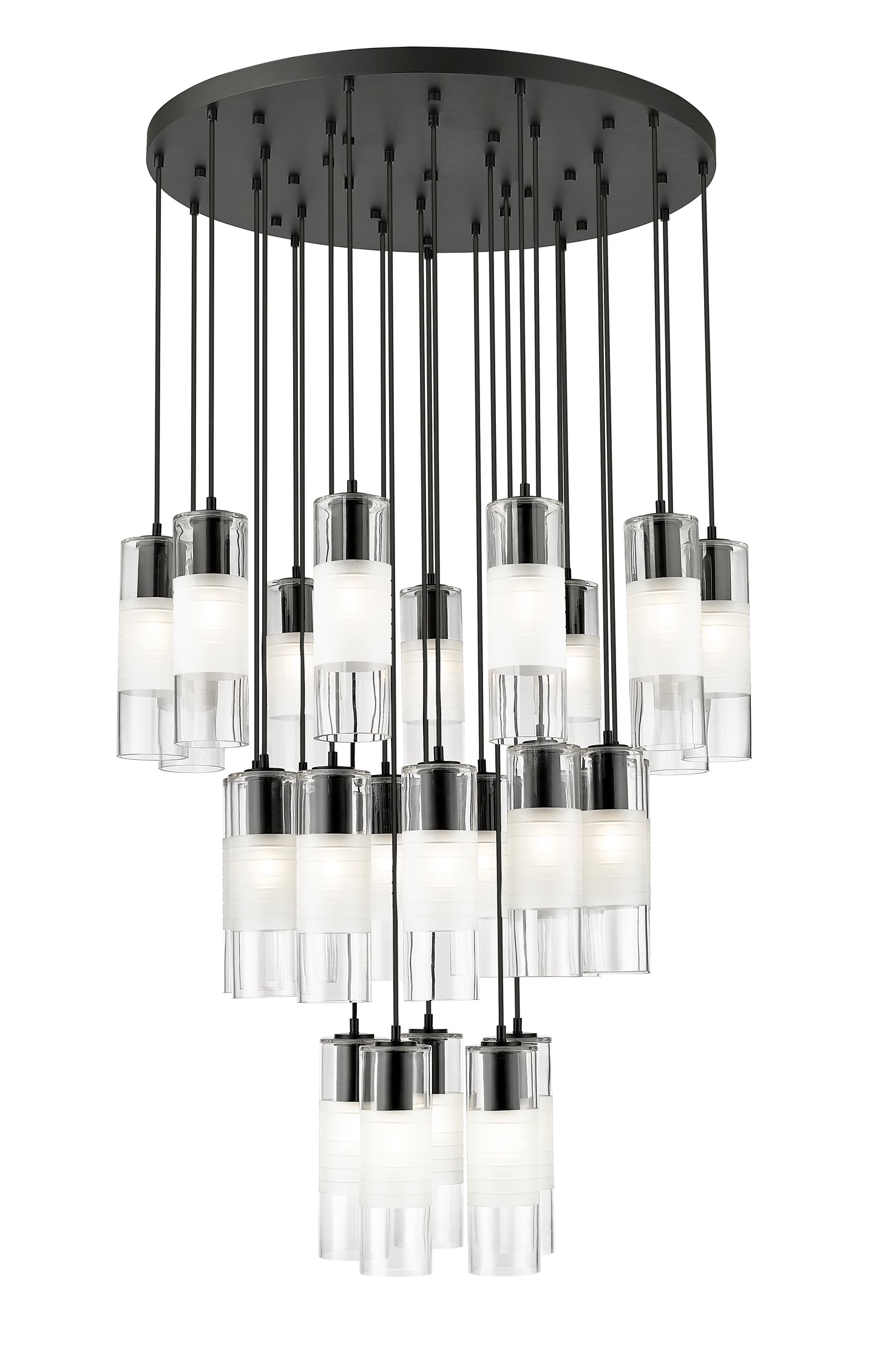 824P-27R-MB - Alton 27 Light 36" Chandelier - Matte Black
