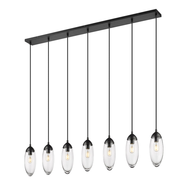 651P-7L-MB - Arden 7 Light Linear 54" Chandelier - Matte Black