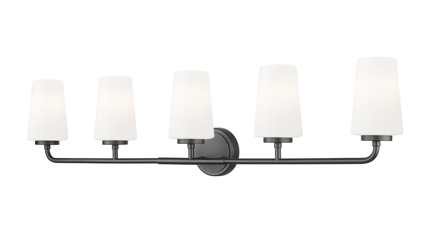 7005-5V-MB - Montford 5 Light 40" Vanity - Matte Black