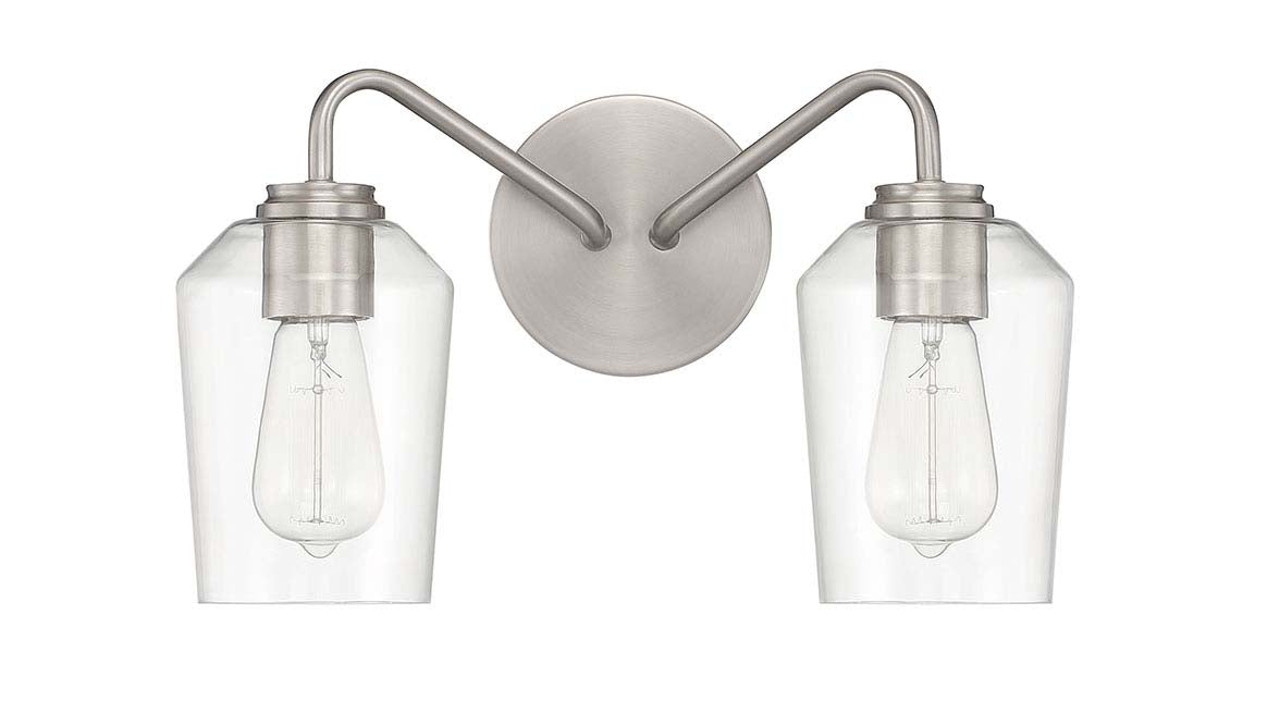 56102-BNK - Shayna 2 Light 15" Wide Vanity Light - Brushed Nickel