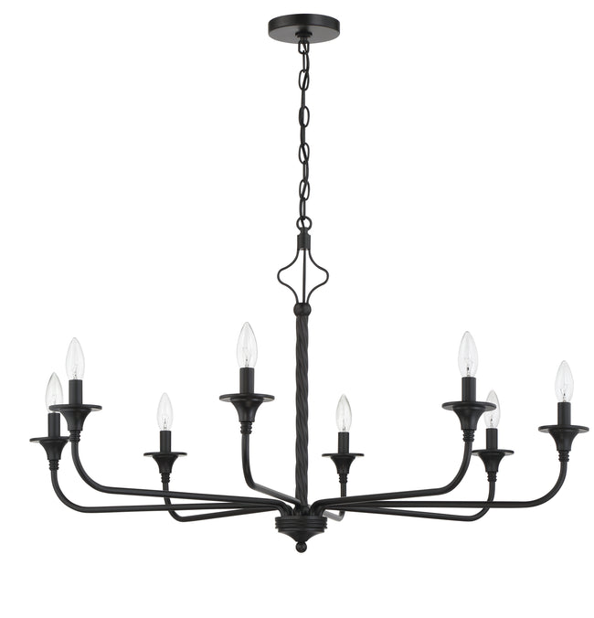 57028-FB - Jolenne 8 Light 38" Wide Chandelier - Flat Black
