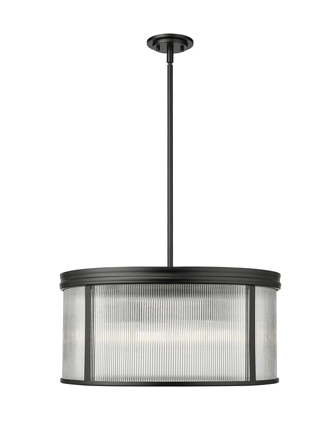 7504P24-MB - Carnaby 6 Light 24" Chandelier - Matte Black