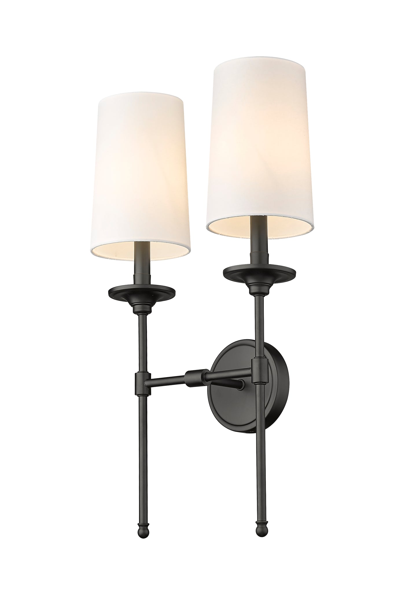 3033-2S-MB - Emily 2 Light Wall 24" Sconce - Matte Black