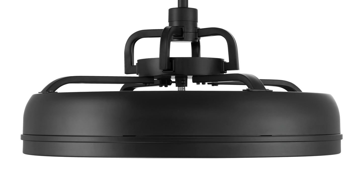 TYL24FB3-NWF - Taylor 18" Fandelier Indoor/Outdoor no Wifi 20" 3 Blade Indoor Outdoor Ceiling Fan with Light Kit - Flat Black