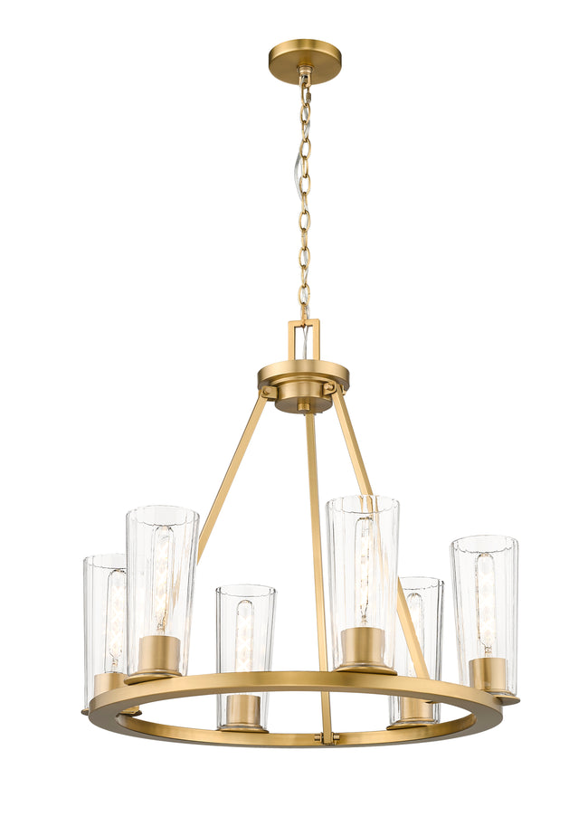 826-6MGLD - Titus 6 Light 26" Chandelier - Modern Gold