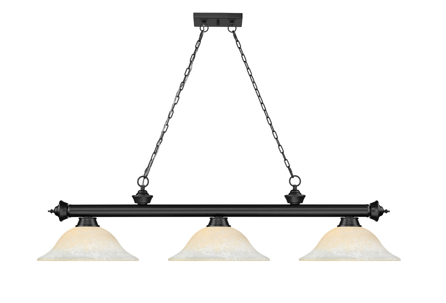 2306-3MB-WM16 - Cordon 3 Light 58" Billiard - Matte Black